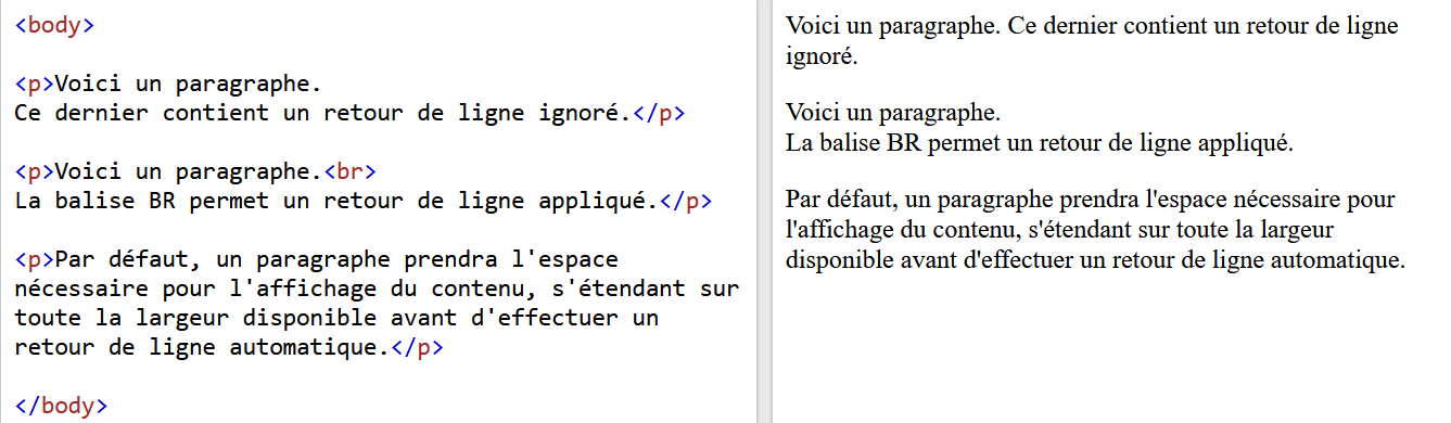 Paragraphes exemples